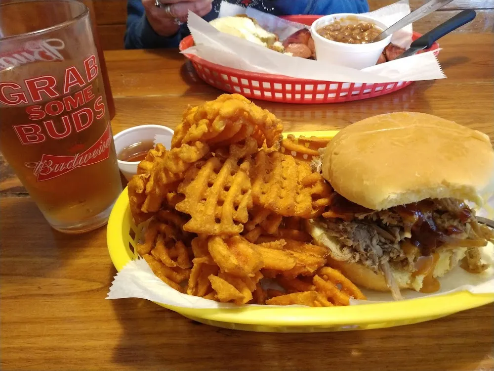 Pulled Pork Sandwich and Sweet Potato Fries